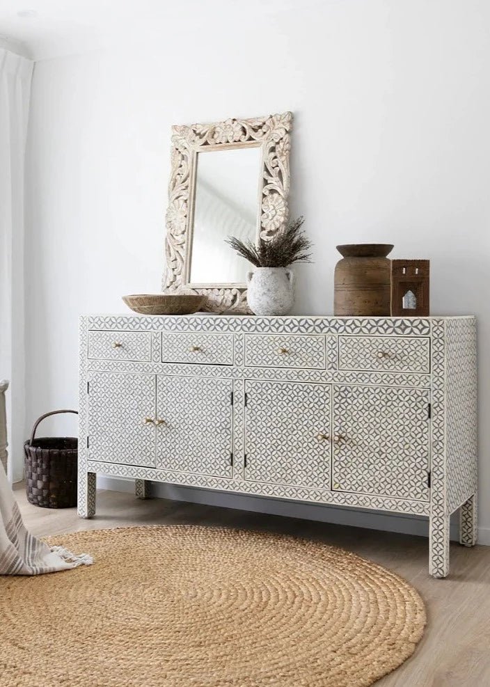 Medley Floral Inlay Sideboard Buffet