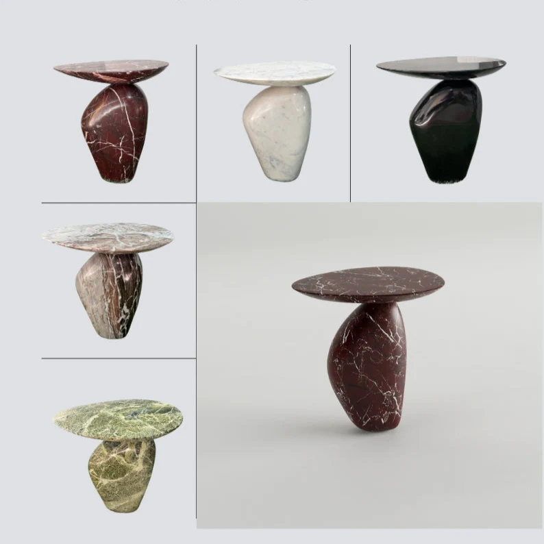 SCARLET MARBLE END TABLE