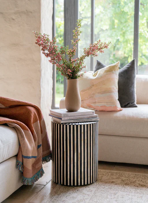 Savi Stripe Inlay End Table