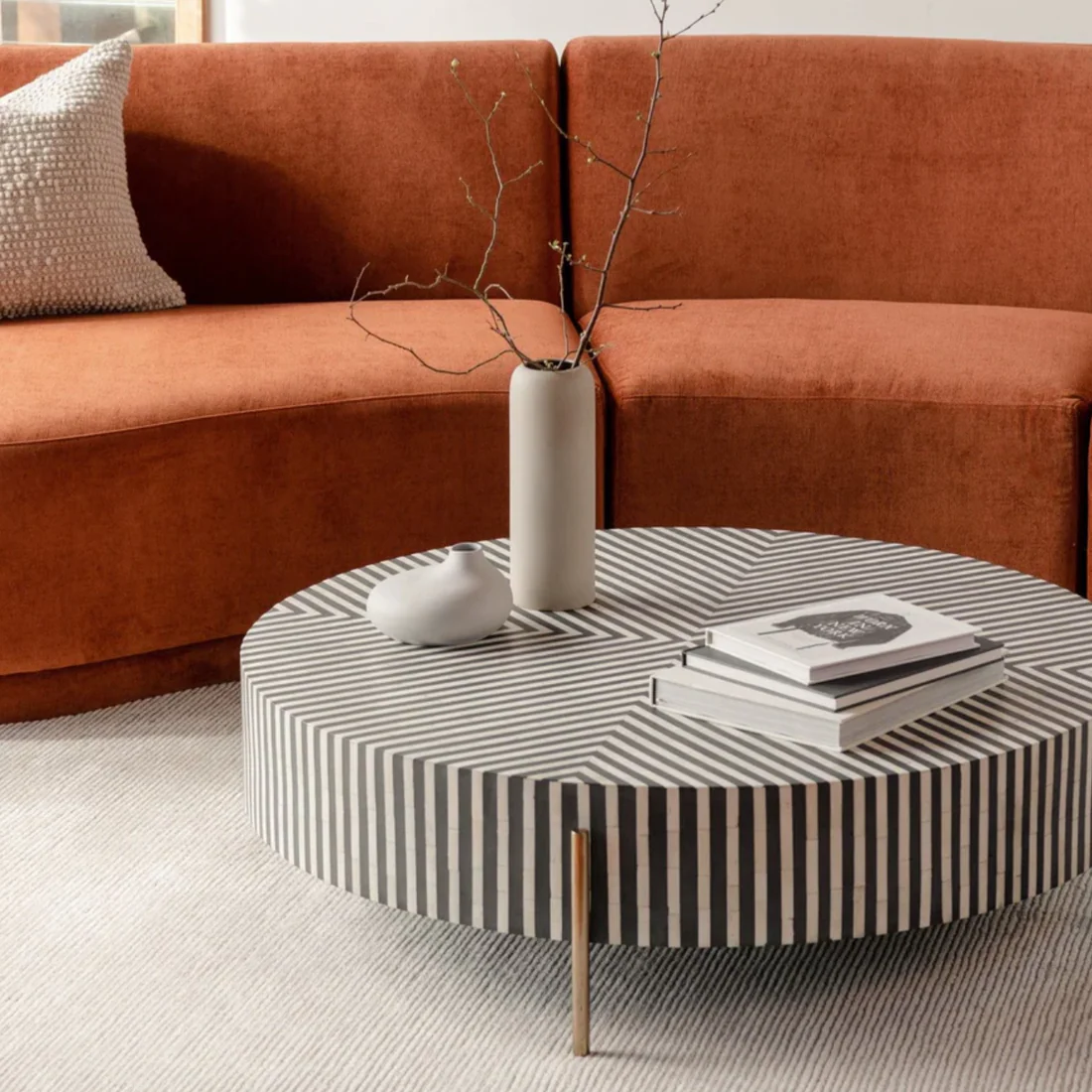 Egyptian Stripe Inlay Coffee Table