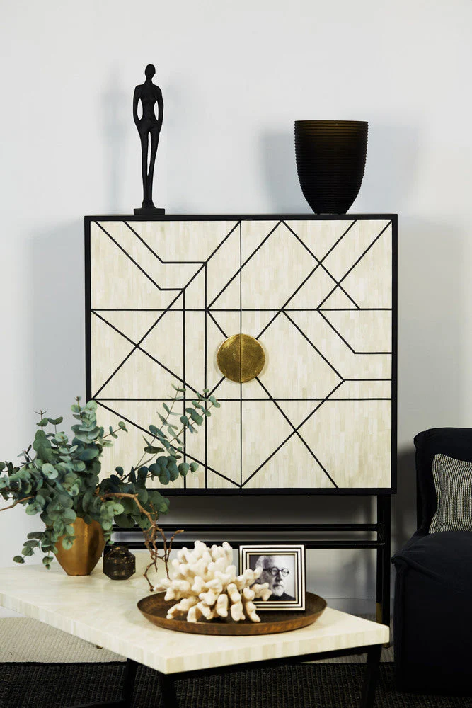 Geo Inlay Bar Cabinet
